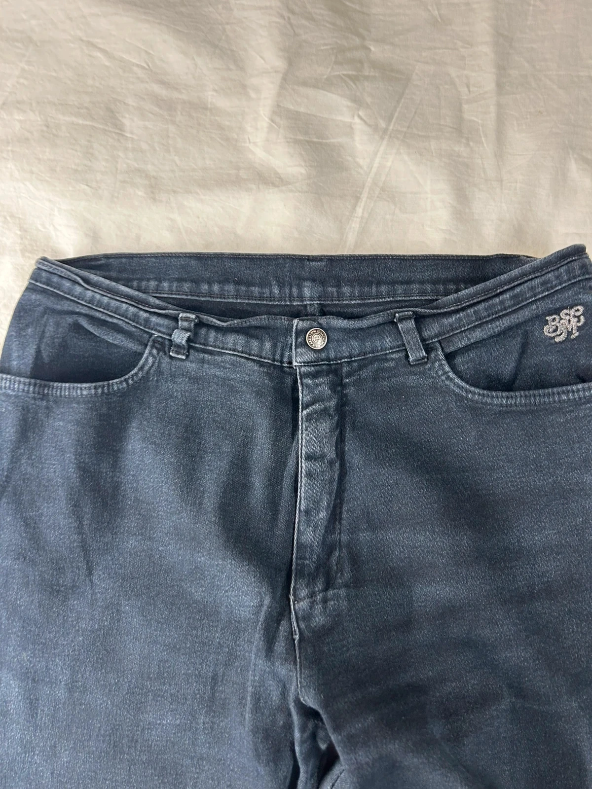 Jean negro recto con strass vintage bianca maria caselli talla 44 – photo 3